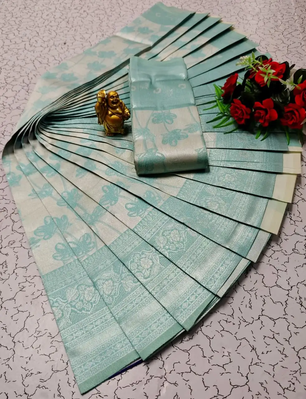 Rose Pink Floral Design Soft Silk Saree
